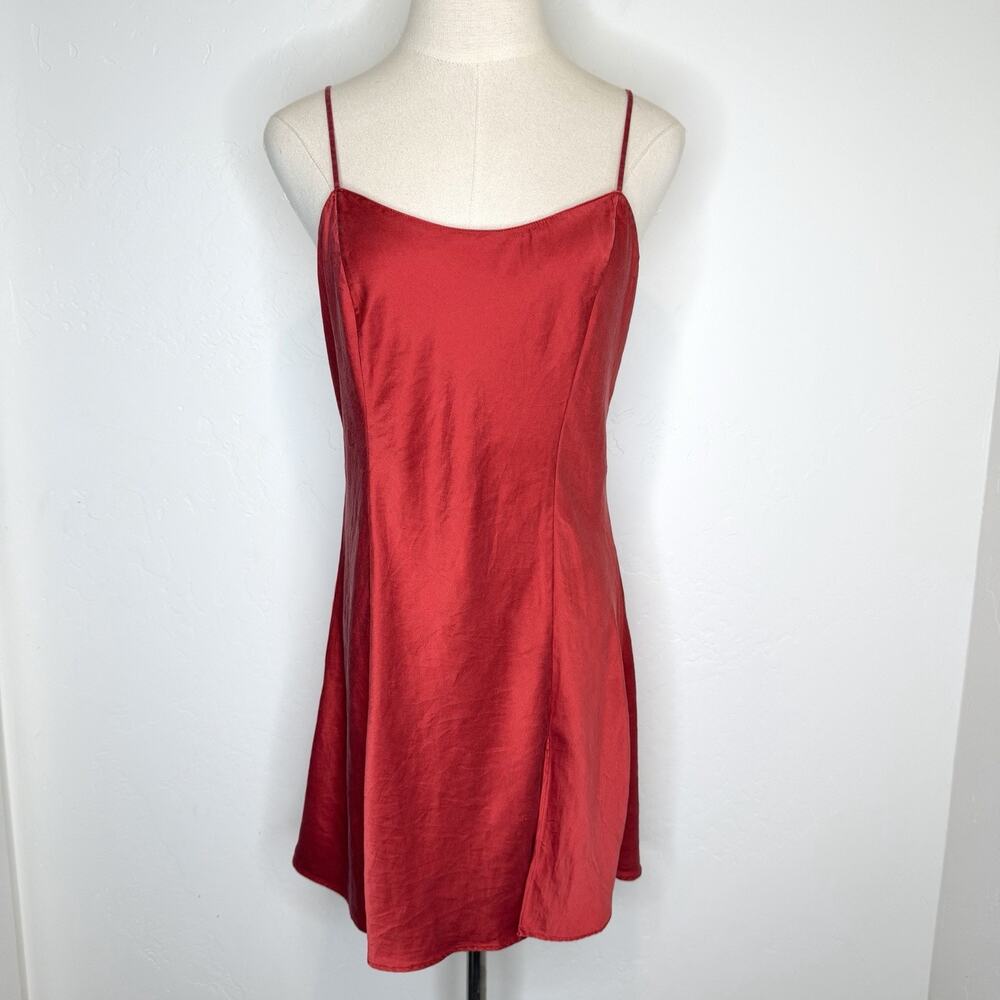 Victoria’s Secret Red Silk Slip Dress Womens Medium